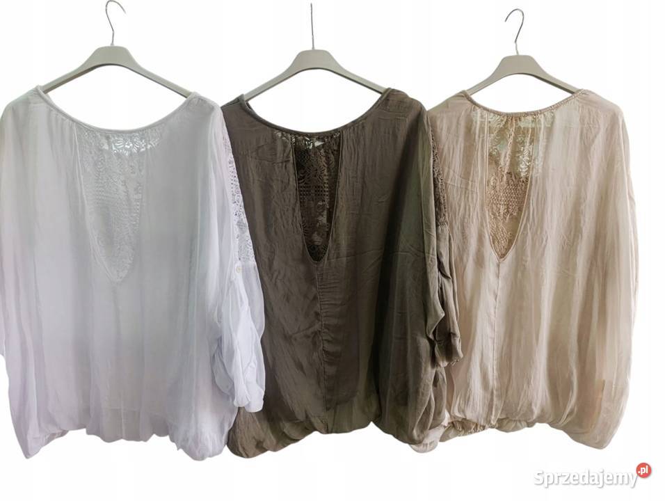 Bluzka damska lekka etamina z koronką biust 140 łódzkie