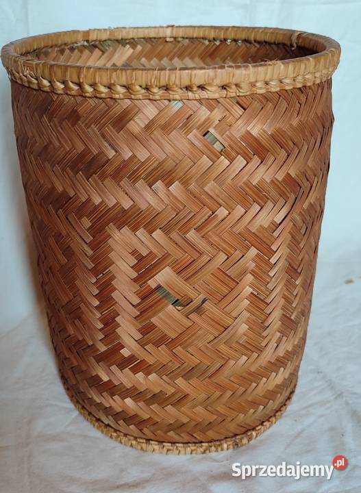 Piękny stary pleciony kosz ratanowy osłonka boho Gdańsk