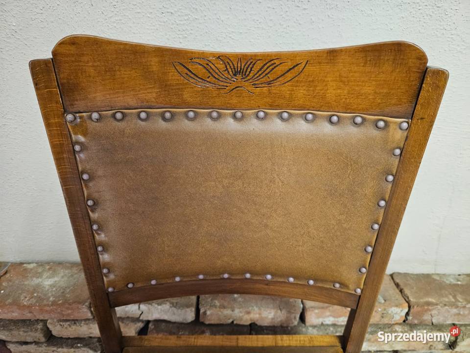 KRZESŁO fotel DREWNO Z OBICIEM stylowe piękne