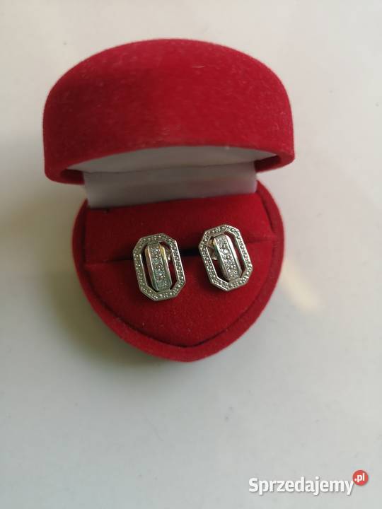 złote kolczyki białe złoto 585 Toruń sprzedam