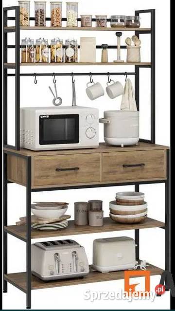 Regał kuchenny regał stojący z 5 półkami i 2 Żary