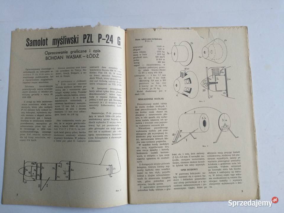 Mały Modelarz 61987 Samolot myśliwski PZL P24 G Dąbrowa Górnicza sprzedam