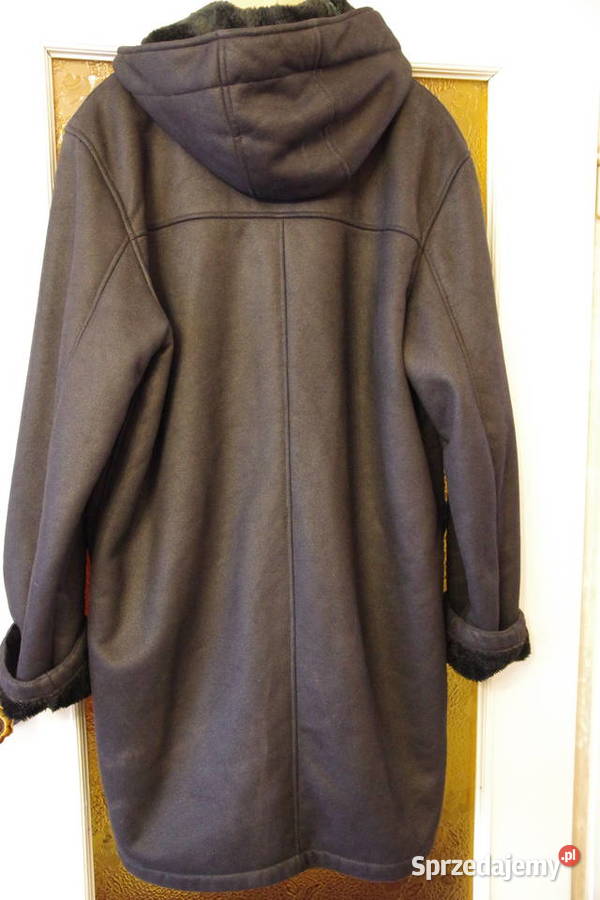 Kożuch nowy L z kapturem sztuczny Gdańsk sprzedam