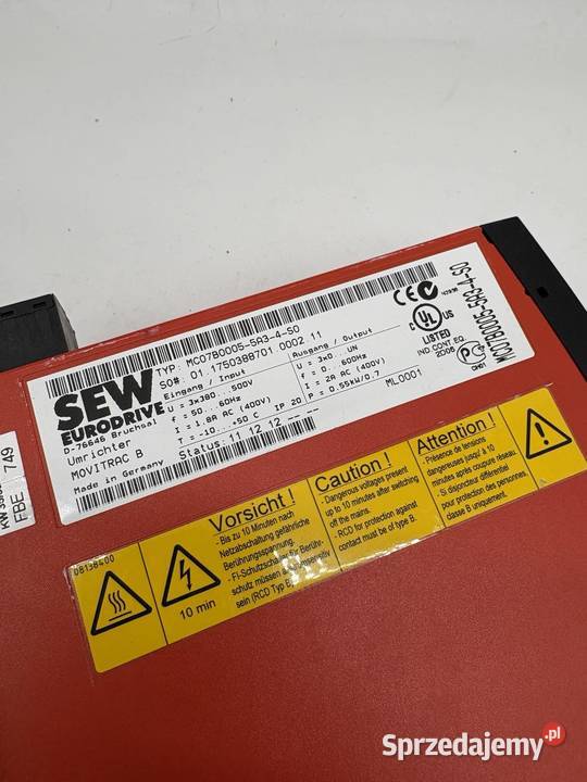 SEW Eurodrive MC07B00055A34S0 055kW 2A with Warszawa