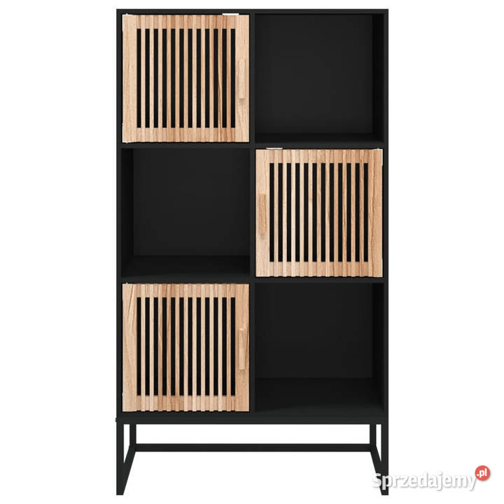 Wysoka szafka czarna 70x35x125 materiał