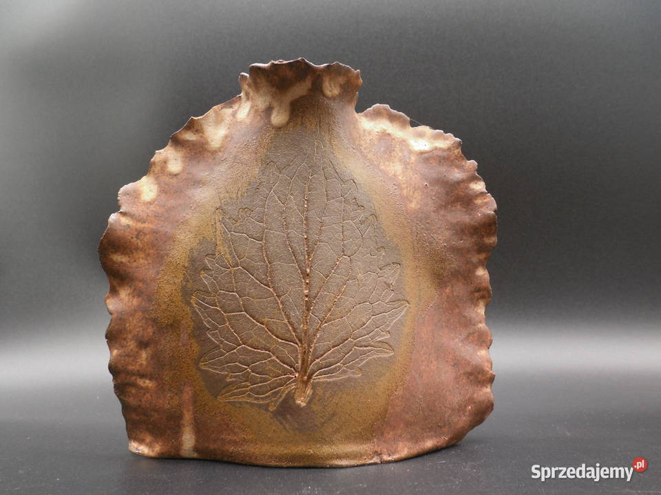 Ceramiczny wazon ręcznie wykonany z odciskiem Porcelana i szkło Raszków