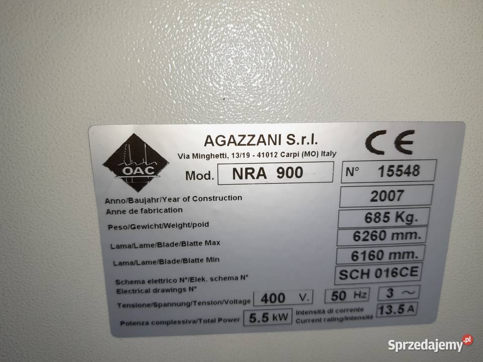 Piła rozdzielcza AGAZZANI 900 725