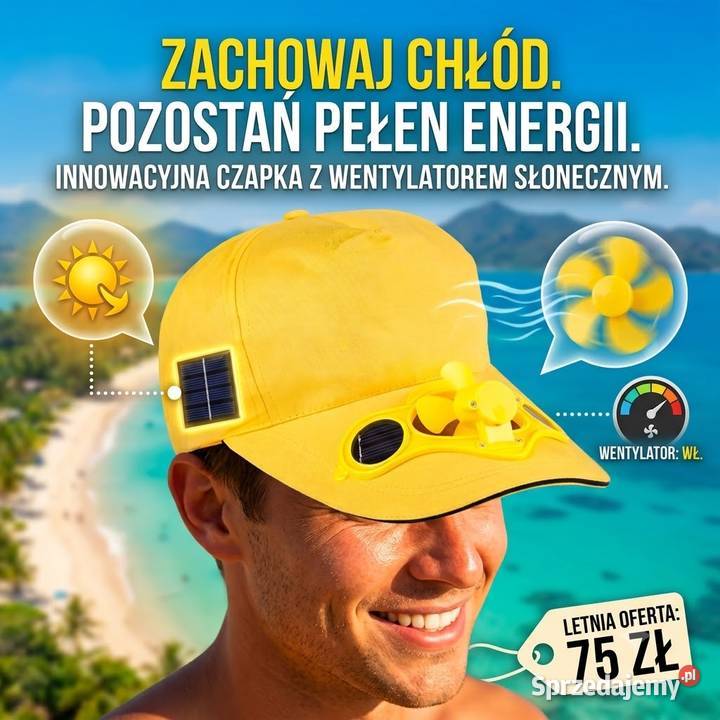 Czapka z Wiatraczkiem Solarnej Oryginalny Gadżet Kielce sprzedam
