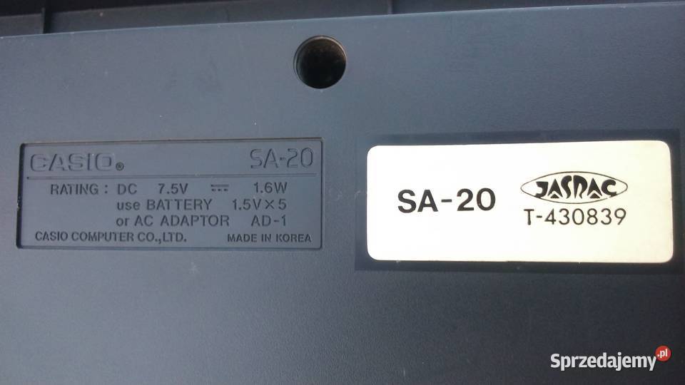 Casio SA 20 keyboard organy organki syntezatorek Tuszkowo