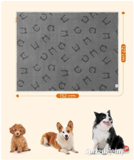 Wodoodporny koc psa dwustronny polarowy 152 x Poznań