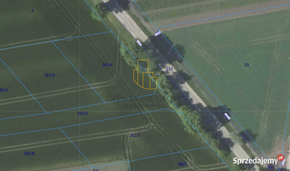 Mnichowice działka budowlana 1273 m2 asfalt