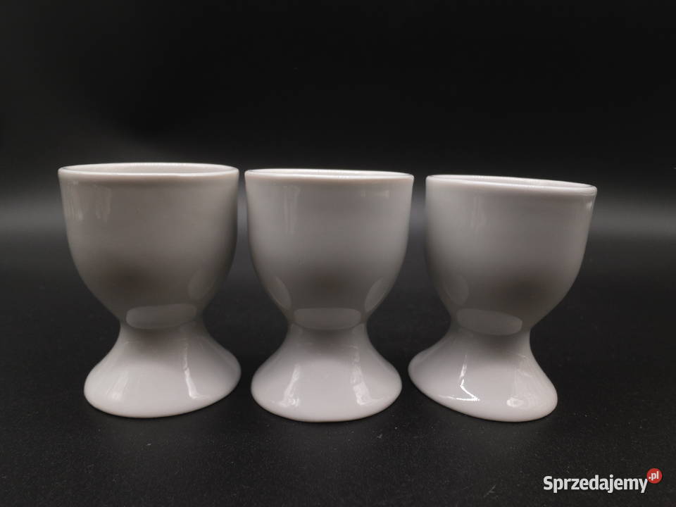 Kieliszki do jajek białe 3 Raszków sprzedam