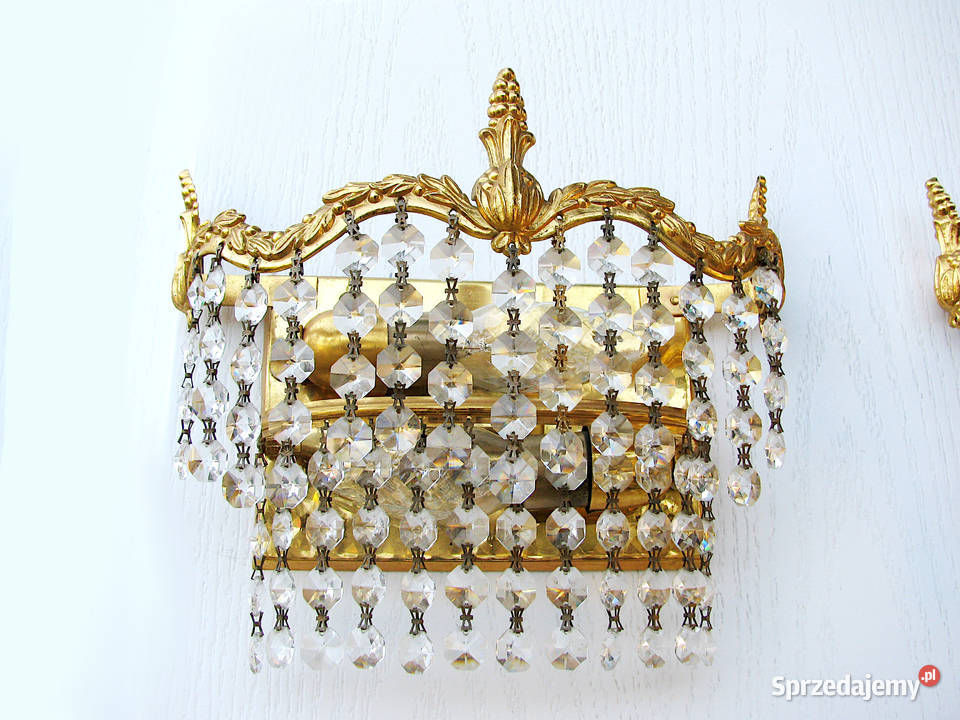 2 kinkiety mosiądz Kryształki II Szczecinek