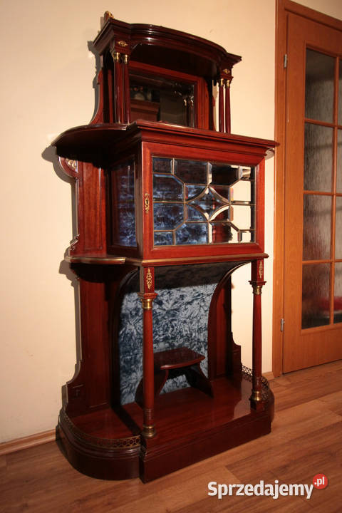 Piękna etażerka witryna mahoniowa ok 1910 r
