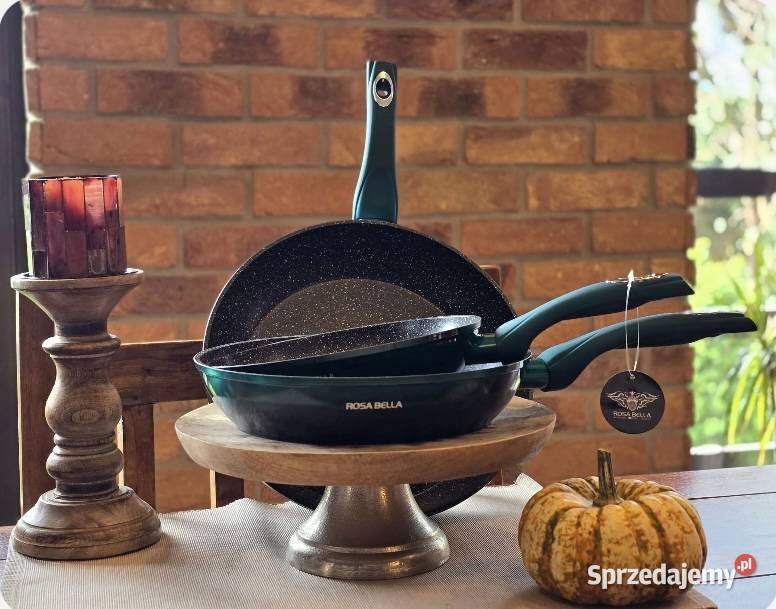 139 Patenie Bella Rosa 3 sztuki niebieskie Patelnie i woki Zabrze