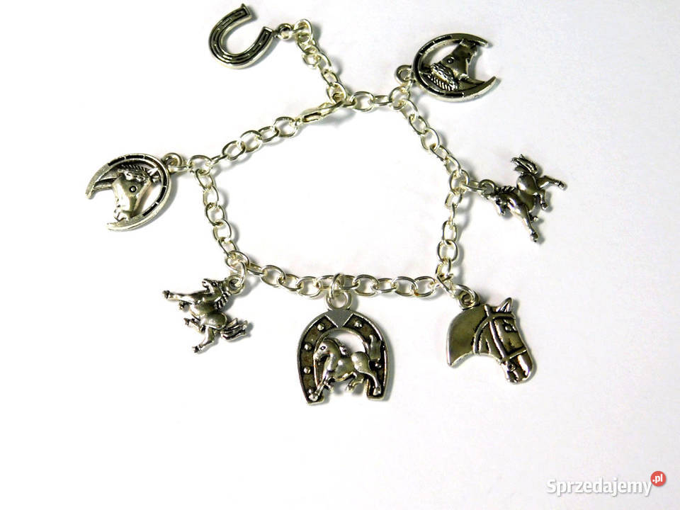 Bransoletka z zawieszkami konie podkowy Dębogórze sprzedam