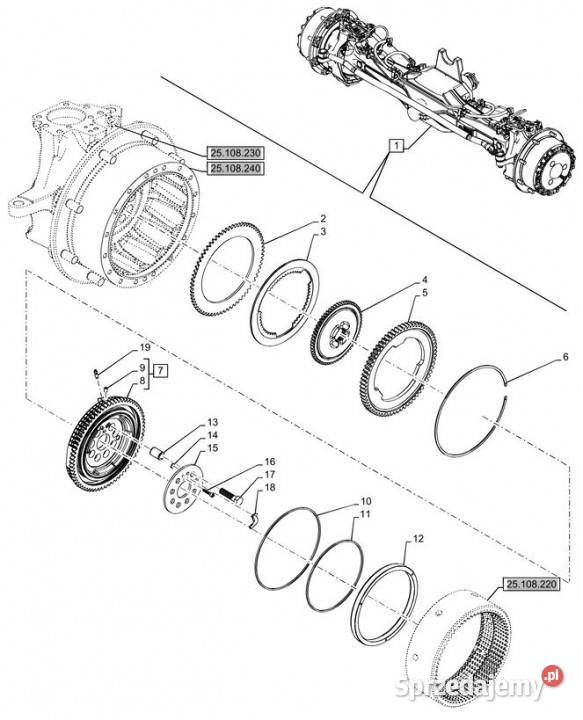 Holland T6090 Koło zębate koronowe 47895504 Pozostałe Jastrzębniki