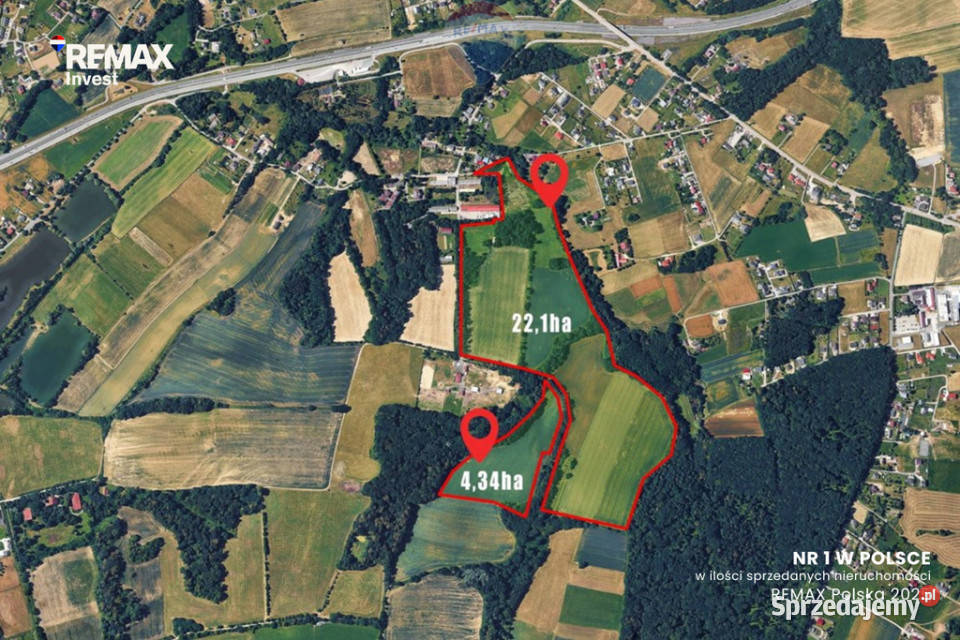 Działka inwestycyjna w Beskidach 265 ha Pogórze