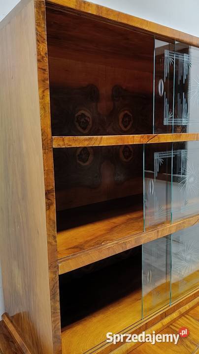 komoda bufet witryna art deco orzech vintage do Radomsko