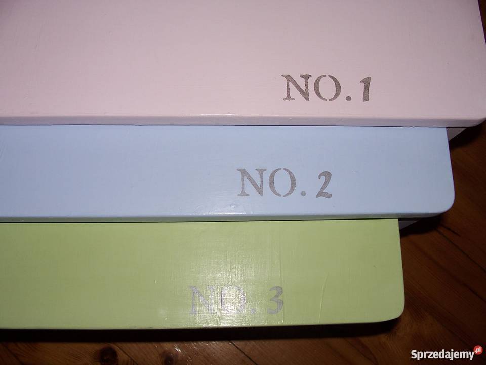 Trojaki stoliki shabby chic prowansja Komplety mebli Oleśnica