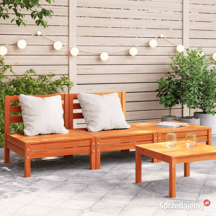 Ogrodowa sofa 3osobowa woskowy brąz lite drewno Warszawa