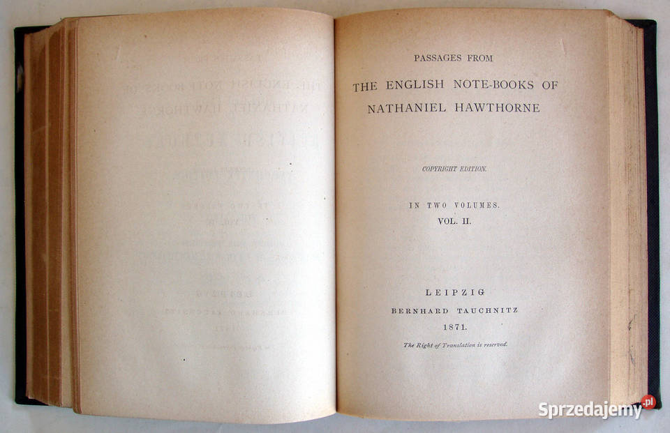 Passages fram the English Notebooks of Nathaniel małopolskie Limanowa sprzedam