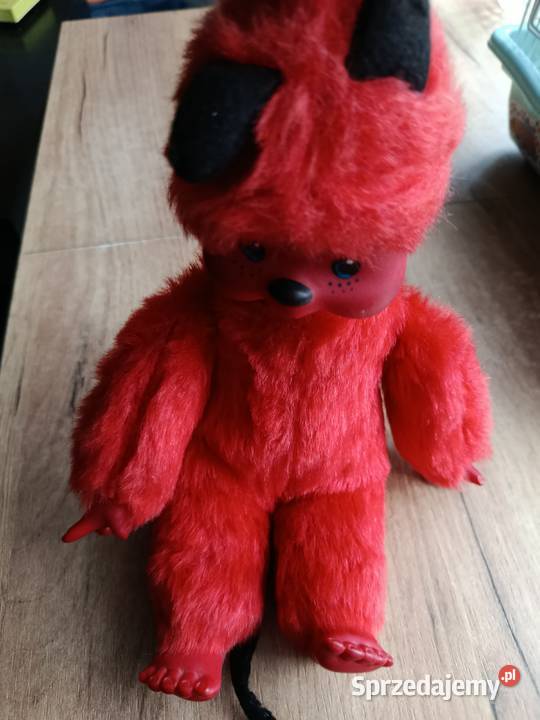 Zabawka stara monchichi czerwony diabełek