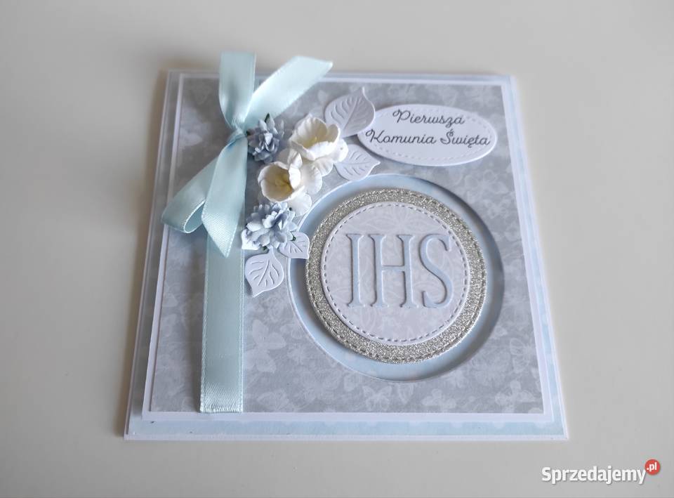 Kartka ręcznie robiona na Komunię Świętą z łódzkie Łódź