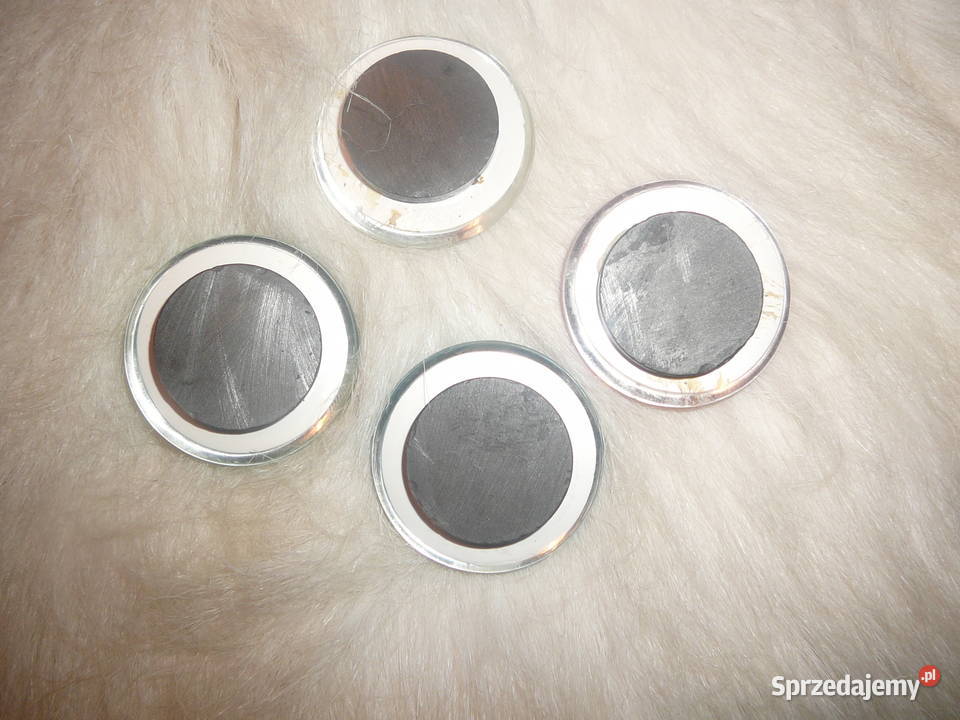 4 magnesy okrągłe szkło