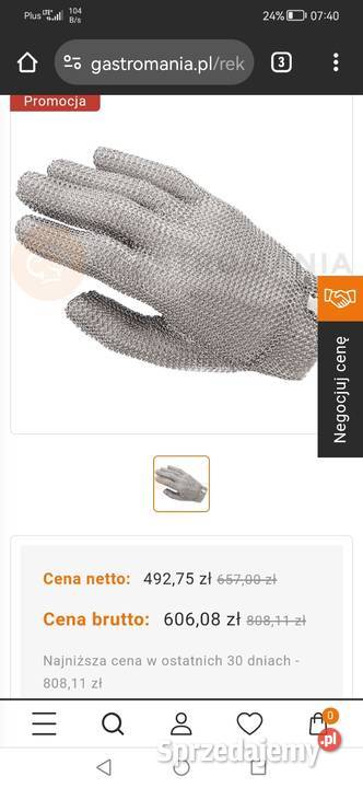 Metalowe rękawice masarskie 3 S M L Ostrzeszów