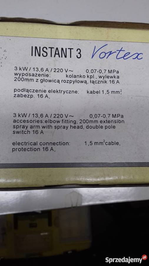 Elektryczny przepływowy ogrzewacz wody BIAWAR Sosnowiec