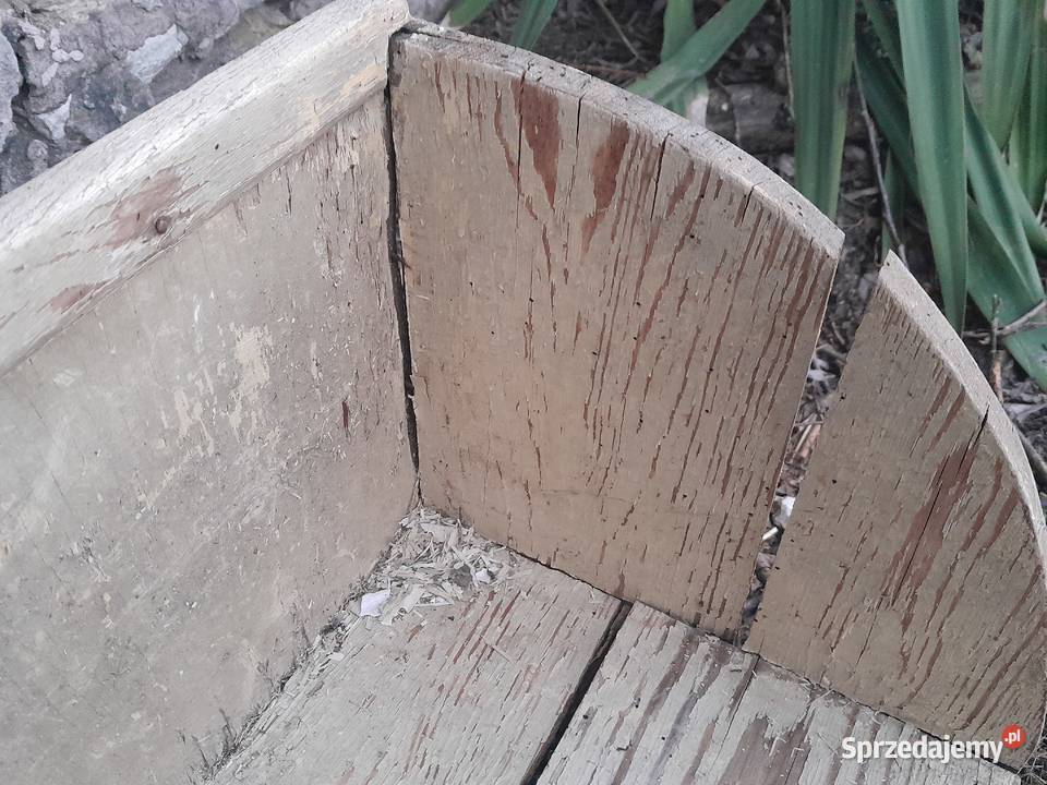 Stara drewniana półka półeczka zabytek PRL Dąbrowa Górnicza