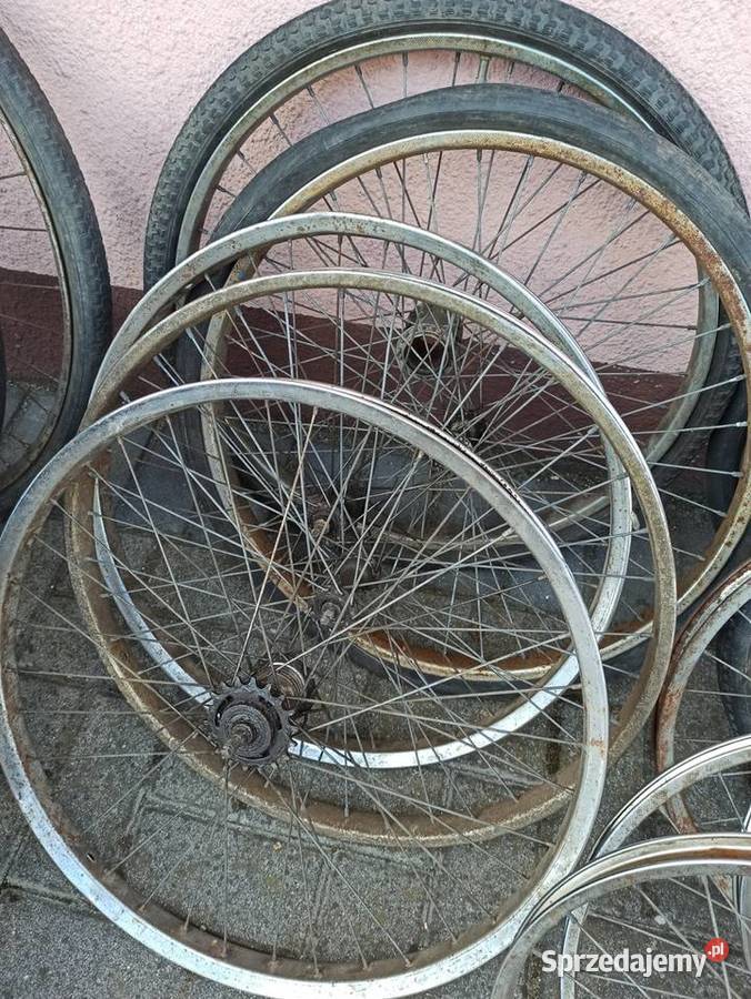 Kola felgi starych rowerów Renak ZZR Łucznik PRL Ostrów Wielkopolski
