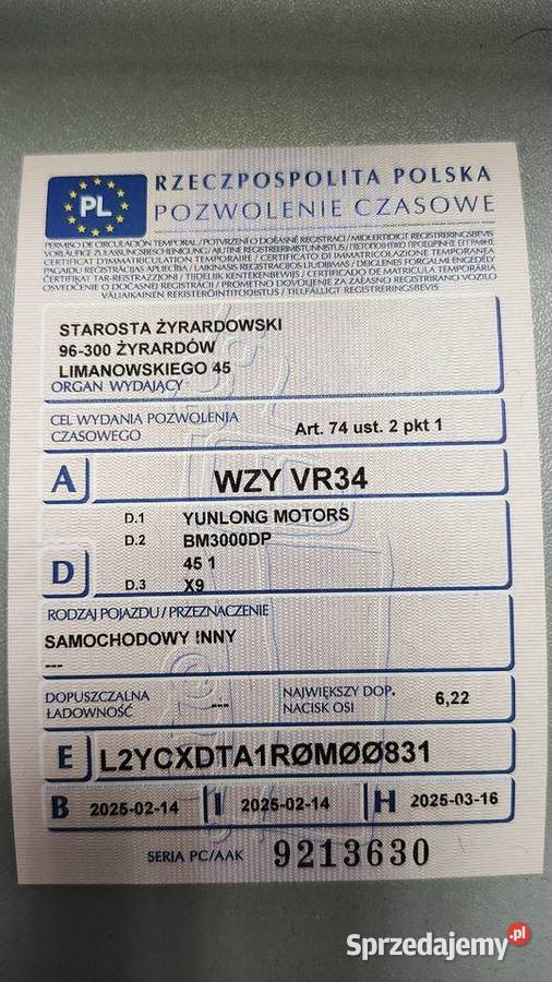SARINI Axiam Microcar Żyrardów