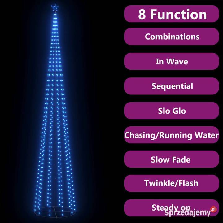 vidaXL Choinka stożkowa 752 niebieskich lampek mazowieckie Warszawa sprzedam