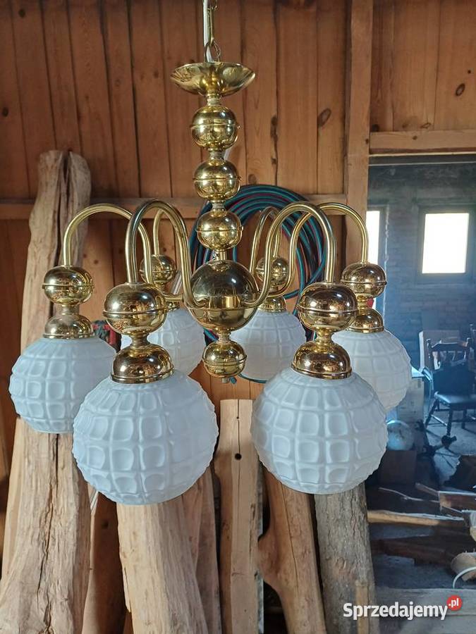 Retro lampa wiszaca z kinkietem z 1969 roku Lubań