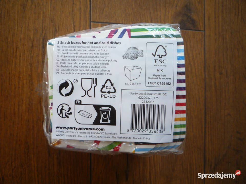 2 opakowania x 5 Pudełka papierowe na chipsy Szczecin