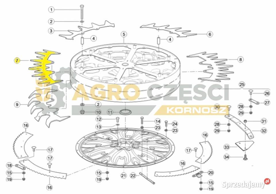 0004986161Segment rotora gwiazda Claas Orbis wielkopolskie Boruja Kościelna