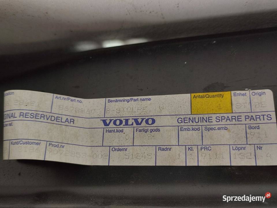 SŁUPEK LEWY B VOLVO S40 20042012 NOWY ORYGINALNY lubelskie