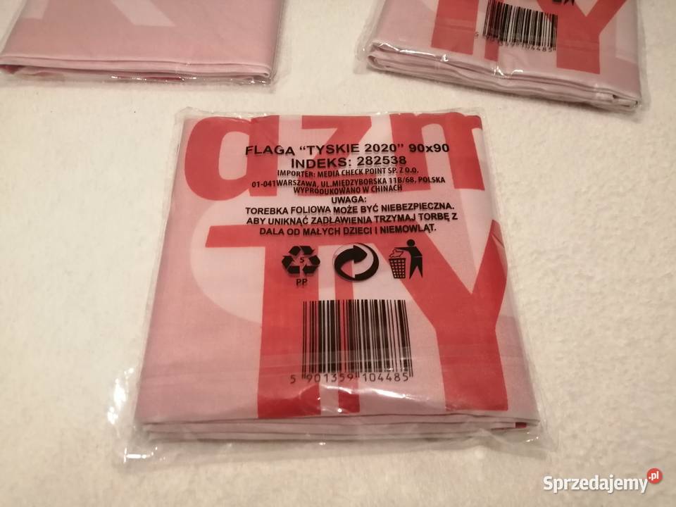 Flaga Polski Tyskie 2020 Przejdźmy na Ty 90x90 Czeladź