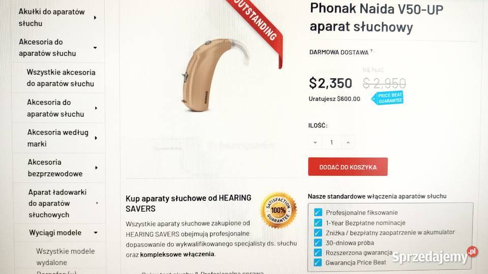 Aparat Słuchowy Phonak NADIA V50 UP Wągrowiec sprzedam