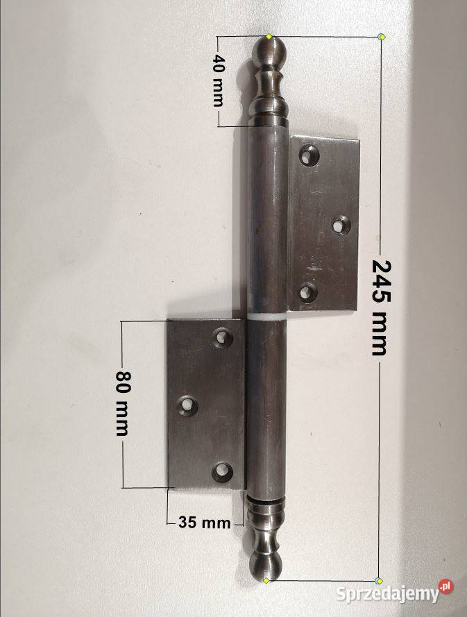 Zawias do starych drzwi bezprzylgowych zabytkowe Paterek