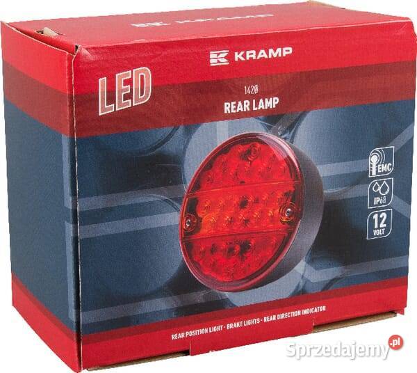 Lampa tylna zespolona LED okrągła 12V 142 mm Części i osprzęt rolniczy małopolskie Kamionna