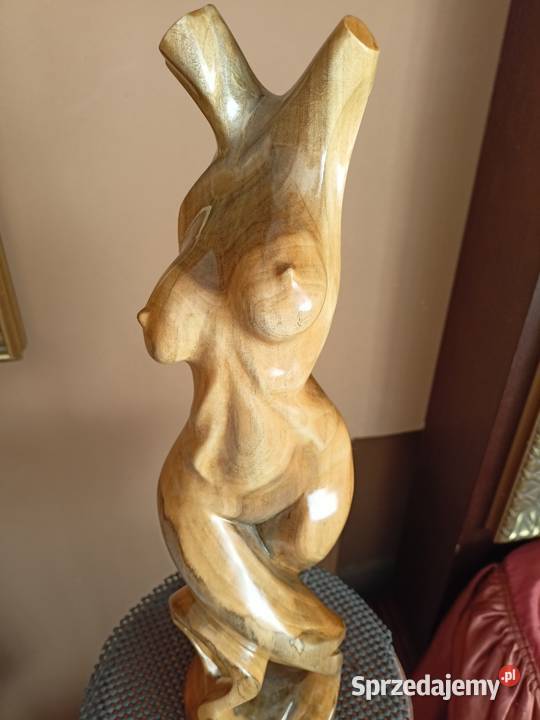 Rzeźba akt kobieta figura posąg drewno Dekoracje i ozdoby