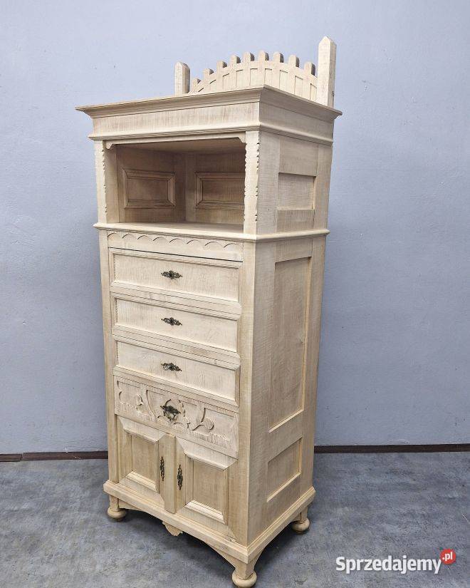 Ładny Dębowy Słupek Secesyjny AntykiMarki Marki