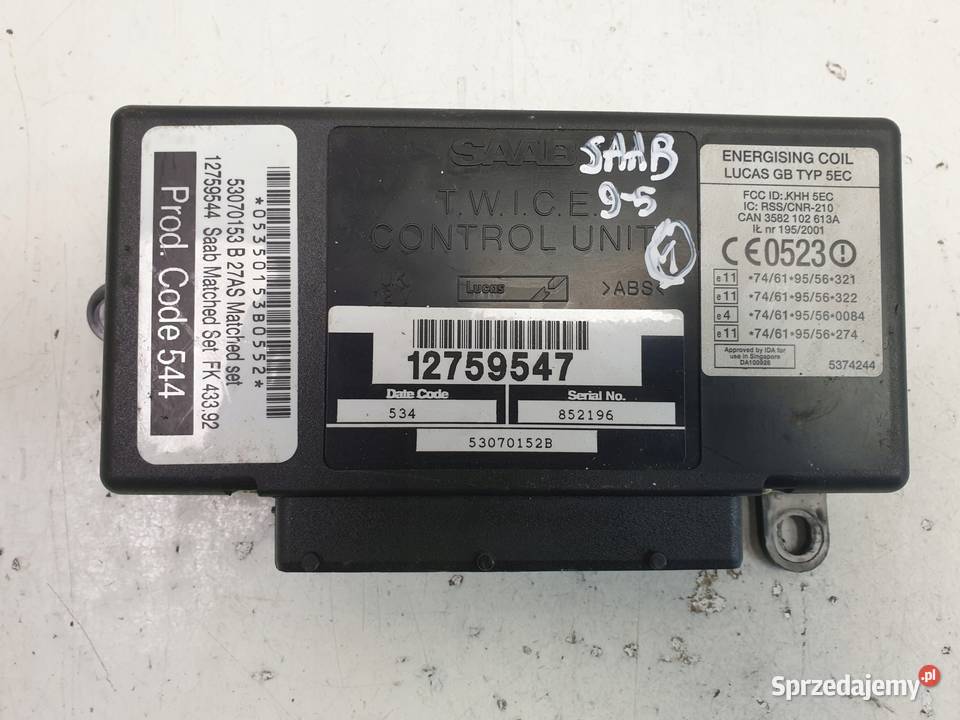 Saab 95 lift MODUŁ KOMFORTU sterownik 12759547 Janów