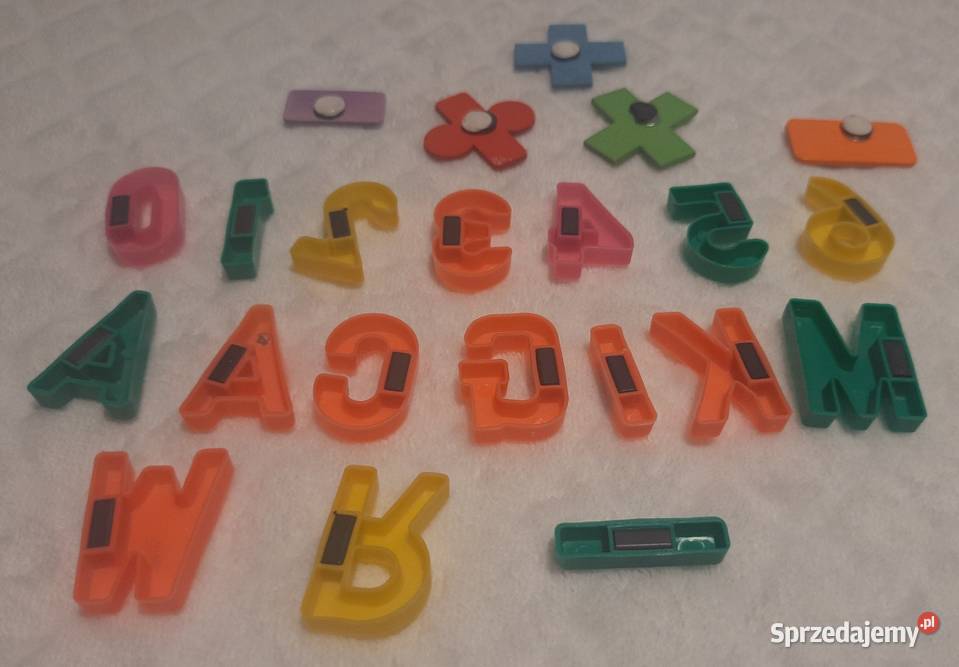 Magnesy na lodówkę Zestaw literki cyfry itp Czeladź