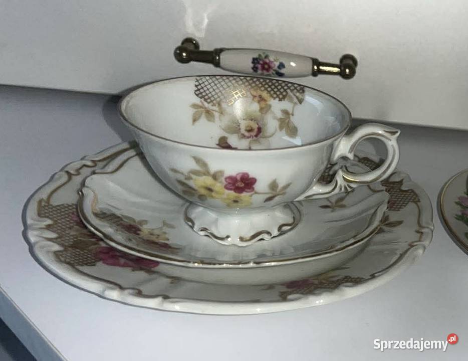 Filiżanka z talerzykiem Saxony Altenburg Unger Porcelana i szkło Gdańsk
