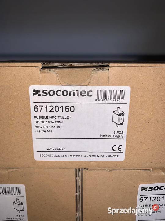 Wkładka bezpiecznika 160A 67120160 Socomec x3 Warszawa