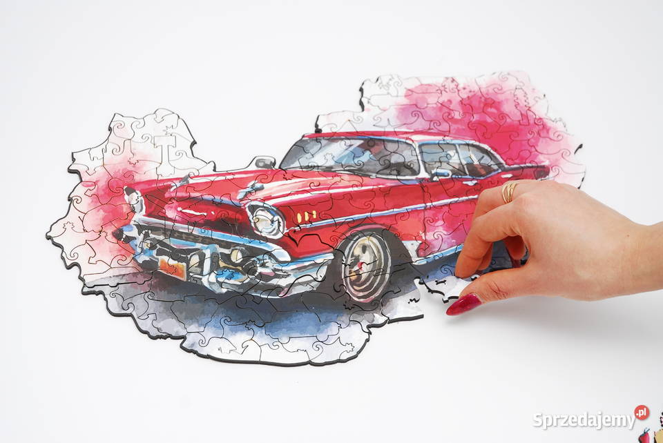 Puzzle Drewniane Premium EKO Układanka Retro Car łódzkie Łódź